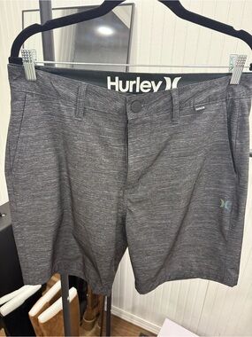 NWOT Men’s Hurley Charcoal Heathered Gray Stretch Walking Shorts Size 32